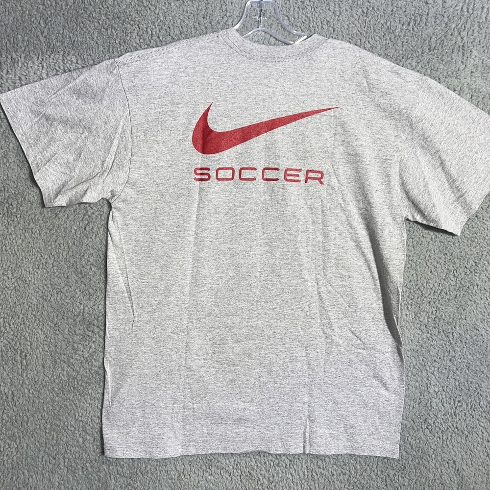 Nike St John's University Soccer T Shirt Mens Sz L Gray 2 Side Center Swoosh Tee
